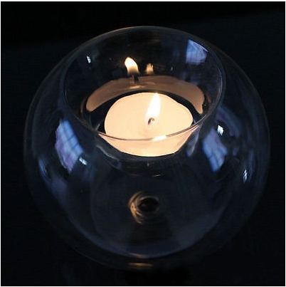 Europe style round hollow glass candle