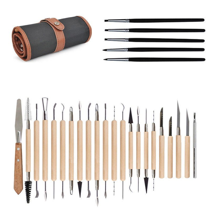 Pottery clay tools 27-piece set + roll package