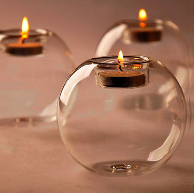 Europe style round hollow glass candle