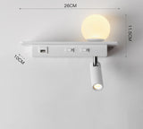 Bedside Lamp With USB Port Shelf