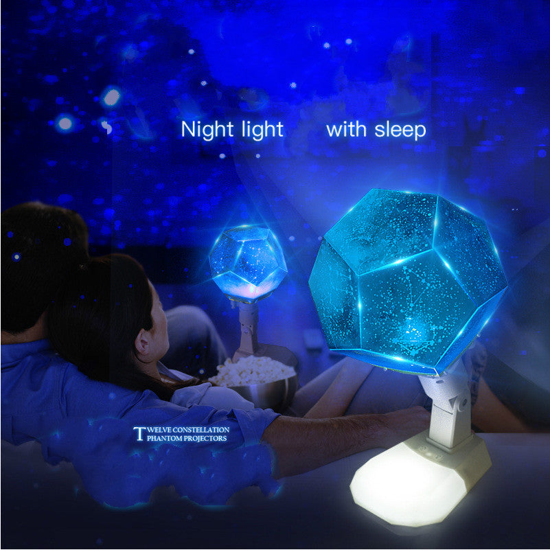 Starry night light rotating projection lamp