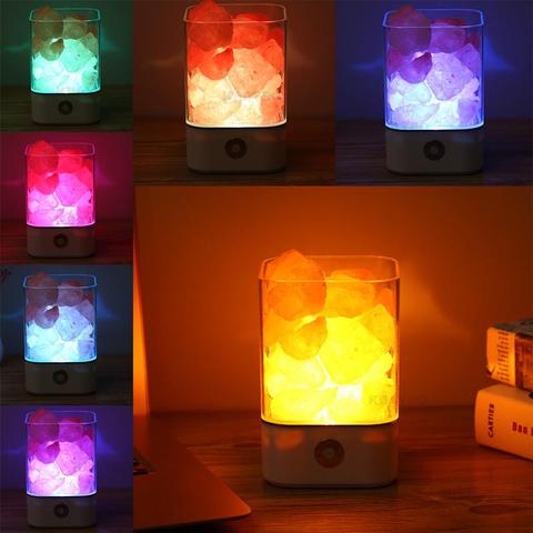USB Crystal Light Himalayan Salt LED Lamp