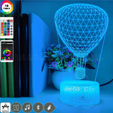 Hot air balloon 3D Night light Creative colorful Three-dimensional acrylic light
