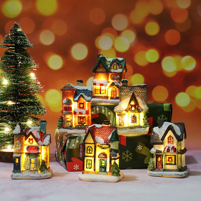 Christmas Decorations Micro Landscape Resin House