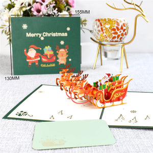 3D Merry Christmas Cards Christmas Tree Winter Gift Pop-Up Cards Christmas Decoration Stickers