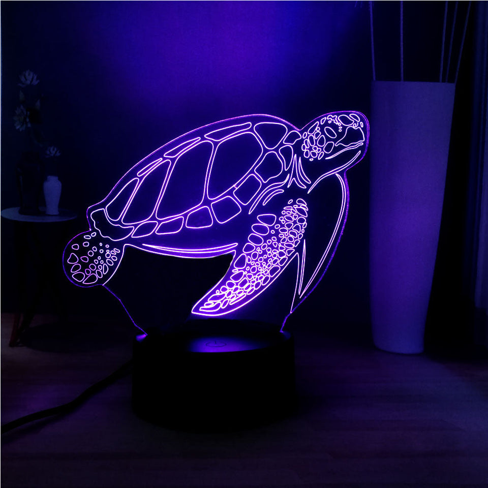 3d LED Turtle Night Light