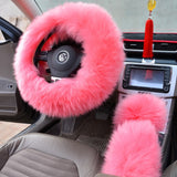 Three-piece wool steering wheel cover