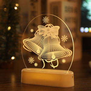 LED Fairy String Lights Battery USB 3D Santa Claus Tree Acrylic Night Light Wedding Christmas Decoration for Home Room Garland