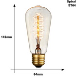 Edison Bulb E27 220V 40W ST64 A19 T45 G80 G95 G125 Incandescent filament bulb lighting Retro Edison Light Bulb