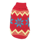 Christmas Maple Snowflake Turtleneck Knitted Sweater Pet Clothes