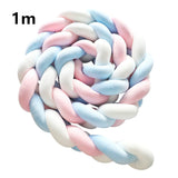 Heightening Baby Braided Crib Bumpers 4 Strip Knot Long Pillow Cushion Bedding Room dector