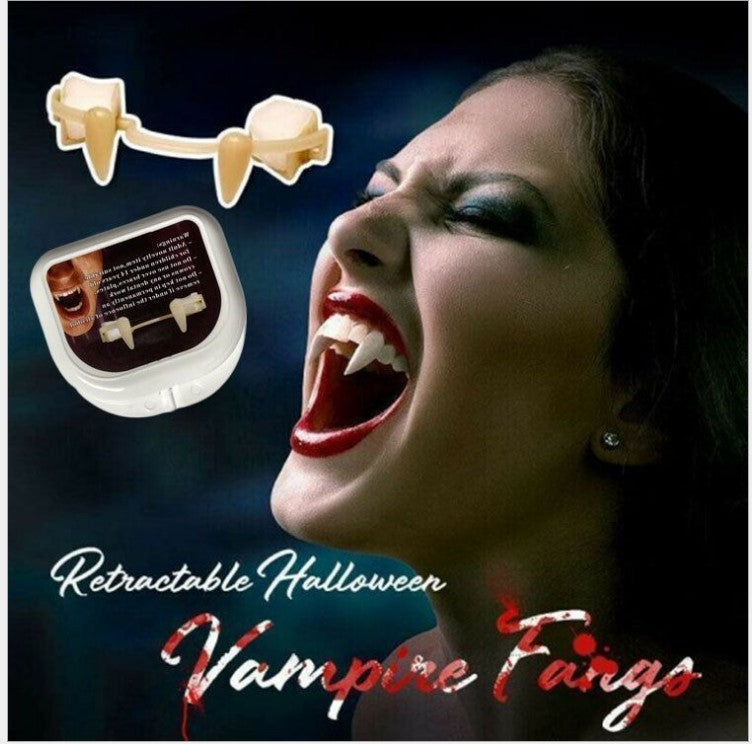 Halloween Retractable Vampire Teeth Denture Zombie Fangs