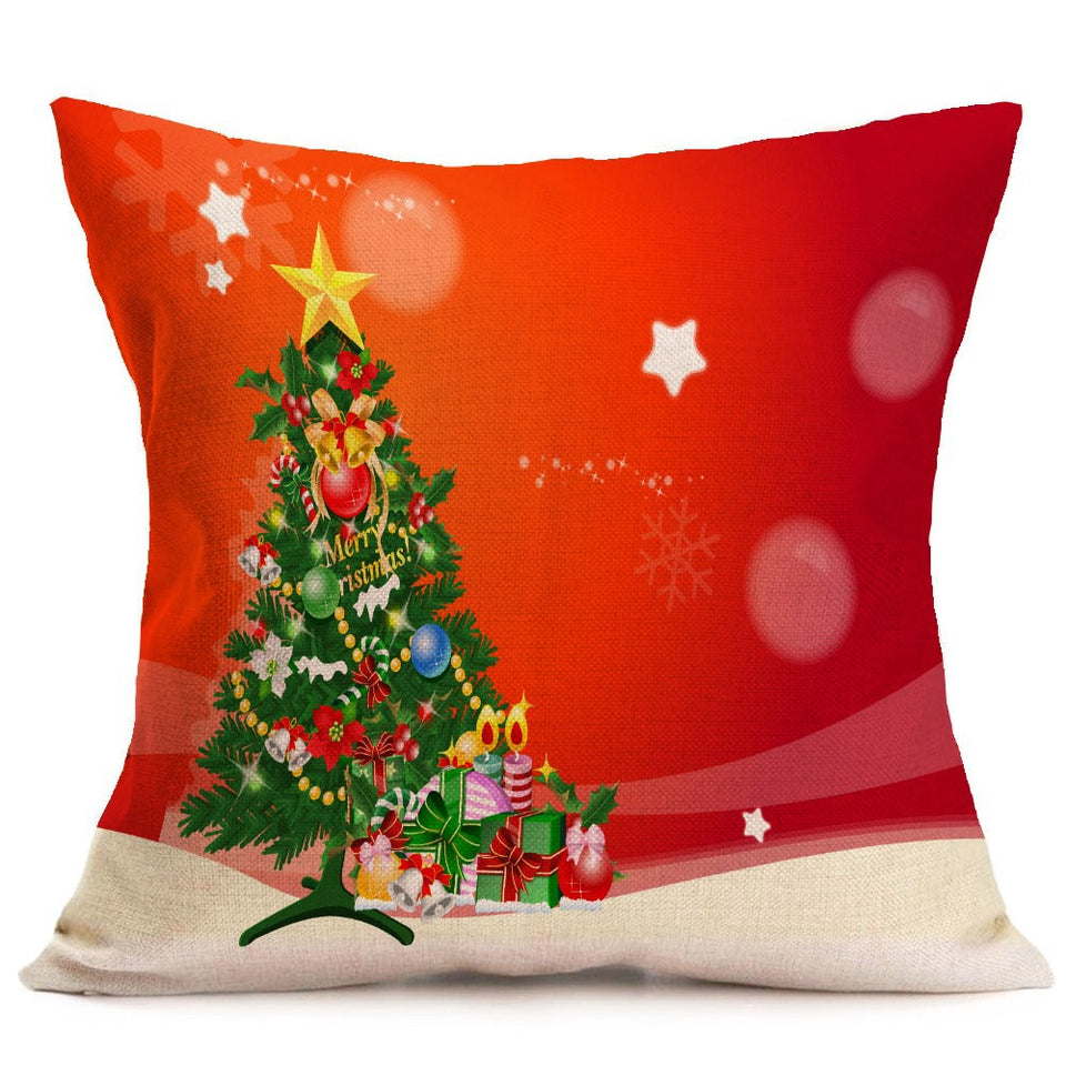 Christmas festive pattern car sofa pillow pillowcase