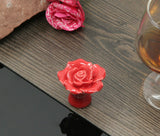 Paste Rose Handle Drawer Cupboard Wardrobe Door Ceramic Single Hole Handle