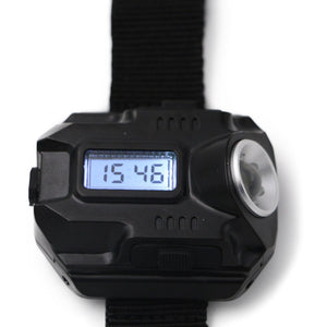 LED watch flashlight flashlight portable light USB charging 4 mode light tactical flashlight time display with compass