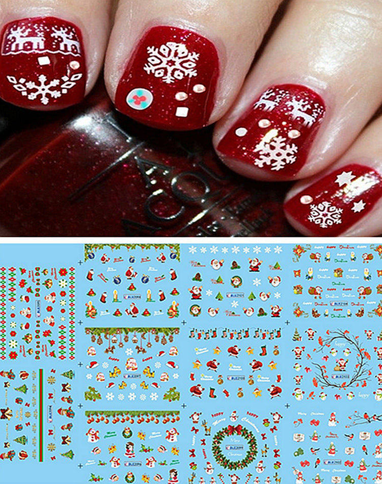 Christmas nail stickers watermark big decal