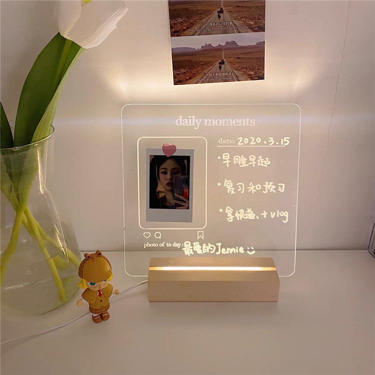 Transparent Acrylic Will Glow Message Board
