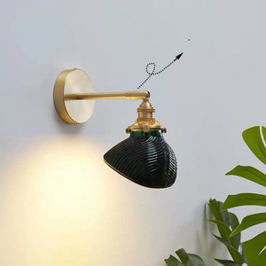 Brass Bedside Lamp Retro Restaurant Homestay Single Head Glass Small Chandelier