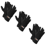 2 or 3 PACK Men's Fleece Lined Adjustable Warm Winter Gloves
