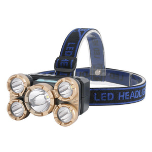 5 LED Headlamp Head Torch USB Rechargeable Head Lamp Light Headlight Flashlight