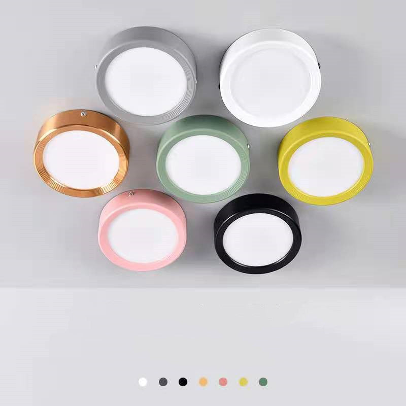 LED Surface Mounted Ultra-thin Downlight Ceiling Three-color Dimming