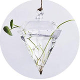 Diamond Shaped Glass Hanging Plant Pot