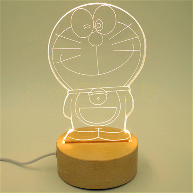3D solid wood table lamp