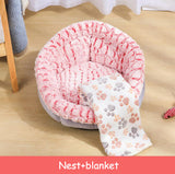 Pet Bed Soft Non-Slip Plush Kennel Round Cat Dog Nest Cushion