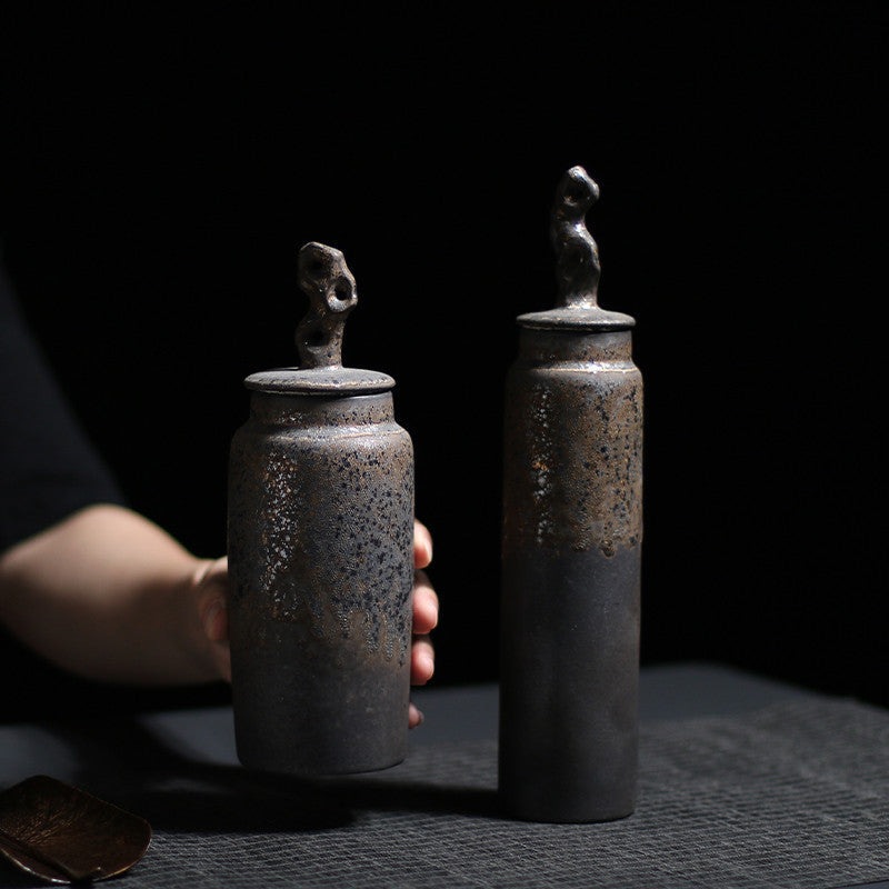 Ceramic Tea Caddy Retro Chinese Sealed Decoration Moisture-proof Idea