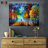WEEN Rural Landscape Painting by Number DIY Oil Paint 40X50CM Canvas Art Lovers Walks In the Street Oil Painting Home Decor Gift
