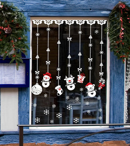 White Christmas Snowman Ornaments PVC Sticker