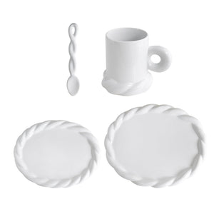 Original Design Simple Solid Color Household Ceramic Western Dinner Plate
