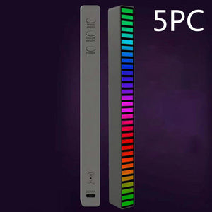 New Car Sound Control Light RGB Voice-Activated Music Rhythm Ambient Light With 32 LED 18 Colors Car Home Decoration Lamp