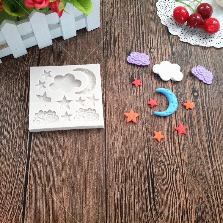 Cloud Moon Star Cake Silicone Fondant Mould