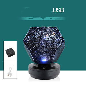 LED Starry Sky Projector Night Lights 3D Projection Night Lamp USB Charging Home Planetarium Kids Bedroom Decoration Room Lighting