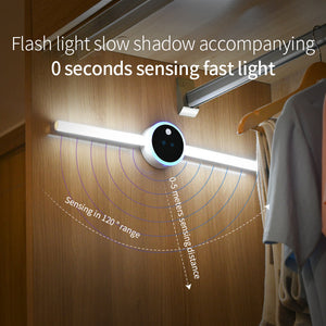 Smart Cabinet Light Clock Timing Sensor Light Removable LED Wardrobe Light Manual Sweep Switch Light