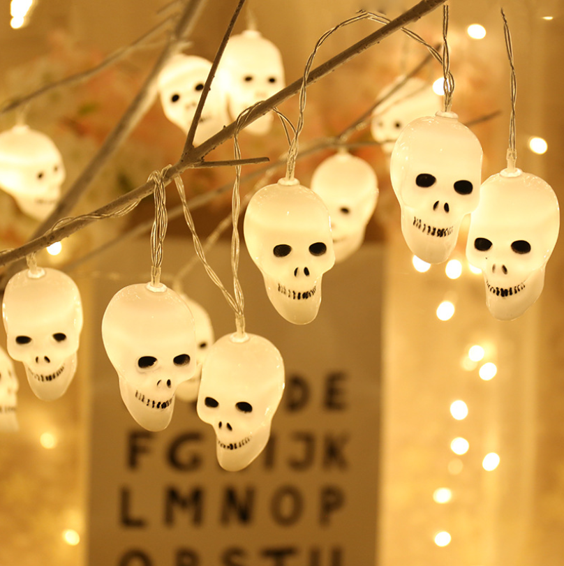 Halloween Decorations Light String Led Skeleton Lamp String Battery-powered Skull Bulb String Lights Patty Decor Light