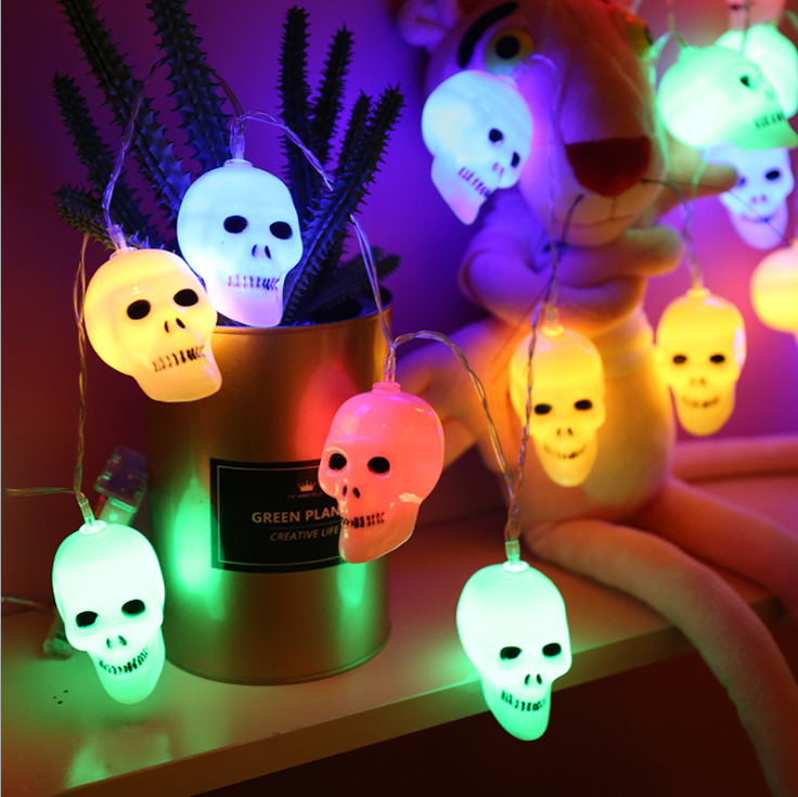 Halloween Decorations Light String Led Skeleton Lamp String Battery-powered Skull Bulb String Lights Patty Decor Light