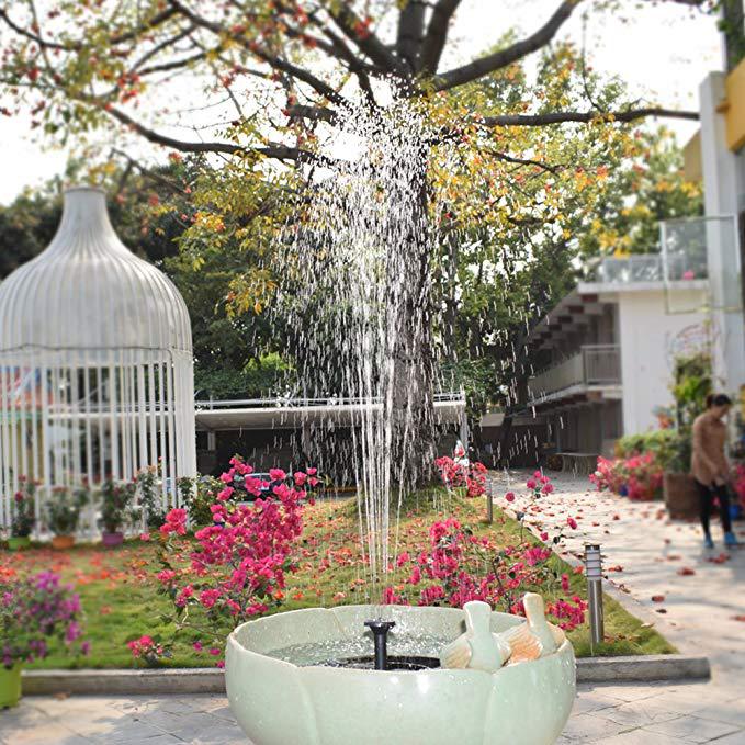 Solar Fountain  Outdoor Garden Classic Round