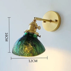 Brass Bedside Lamp Retro Restaurant Homestay Single Head Glass Small Chandelier