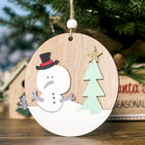 Christmas Decorations Painted Wooden Plaque Pendant