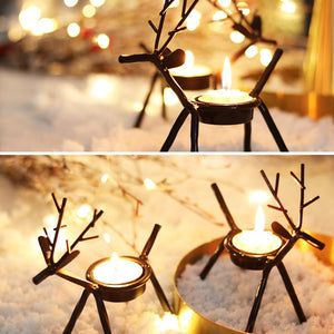 Christmas Deer Candlestick Creative Elk Bracket Candle Holder Deer Candlestick Iron