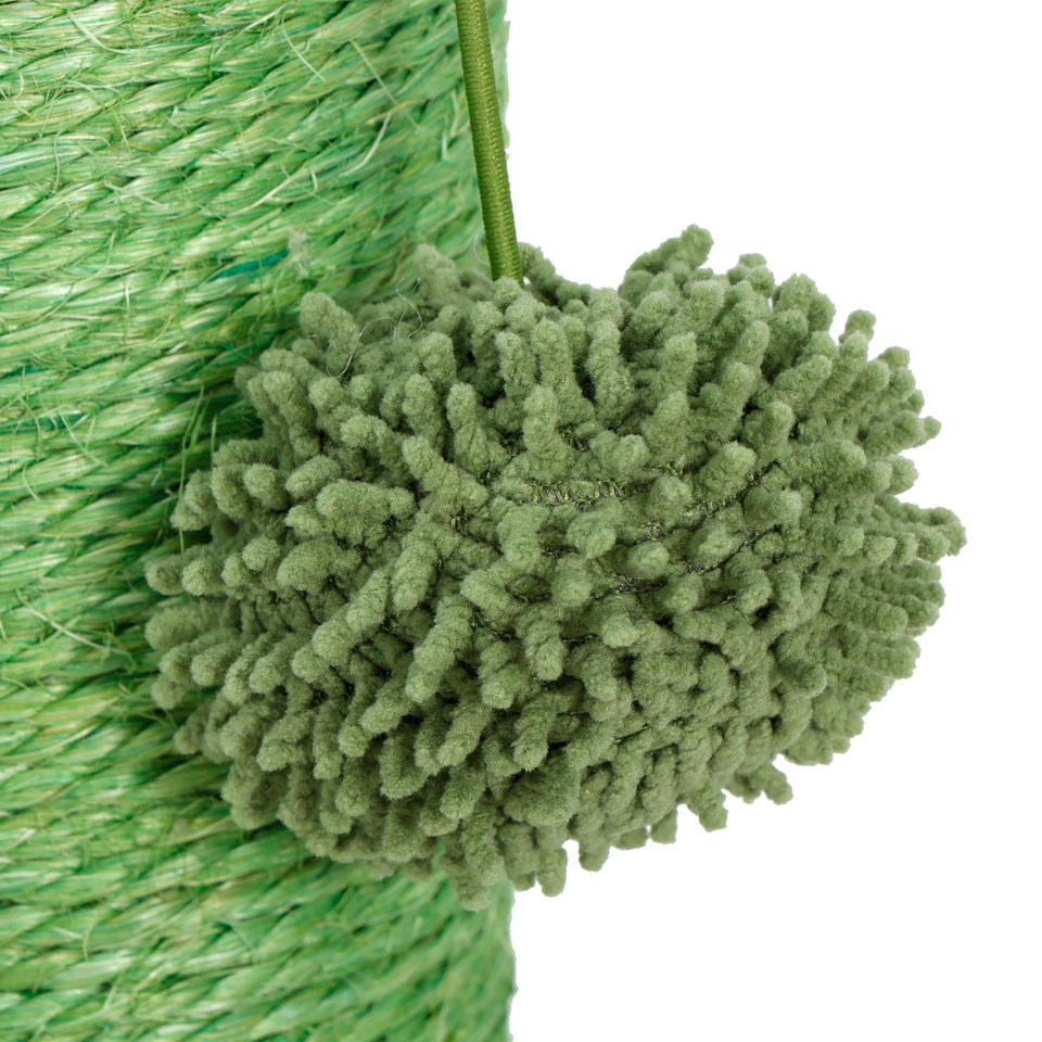 Cactus Cat Scratching Post with Ball, Simple Style Chenille Finish Cat Scratcher for Cats and Kitties