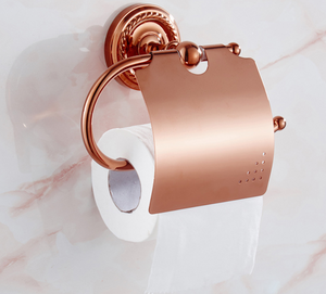 Luxury Polished Gold Color Brass Wall Mounted Bathroom Toilet Paper Roll Holder Bathroom Accessory