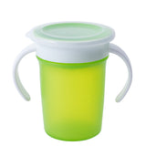 Leak Proof Silicone Baby Drinking Cup 360 Degree Rotating Magic Child Water Bottle With Double Handle Flip Lid Copos