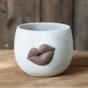 Creative Big Lips Cement Flower Pot Abstract Art