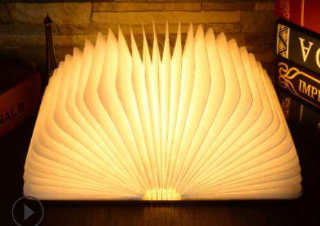 Turning And Folding LED Wood Grain Book Light