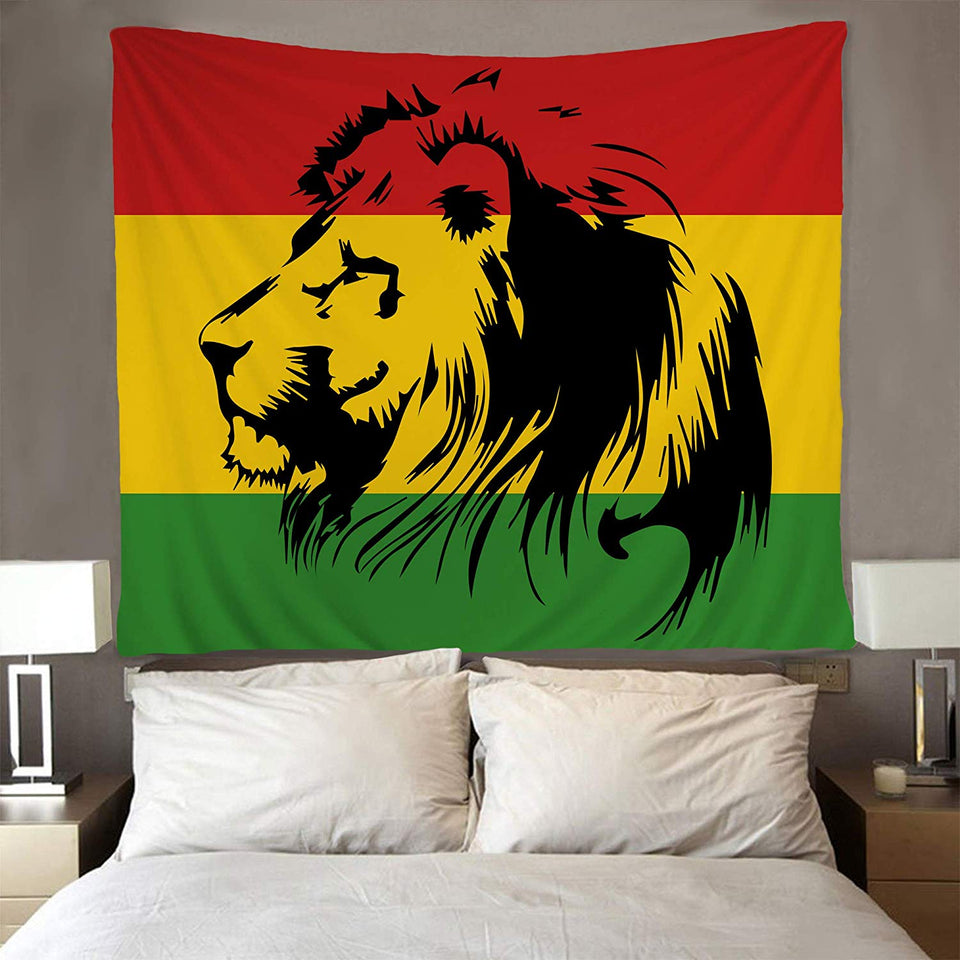 Tapestry Reggae Flag Lion Tapestry Hippie Art Wall Hanging Tablecloth