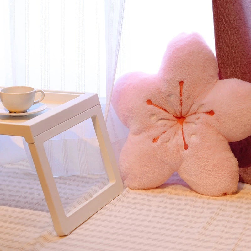 Ins Cherry Petals Pillow Girl Bedroom Living Room Decor Bay Window Floor Seat Cushion Plush Tatami Cherry Blossom Cushion