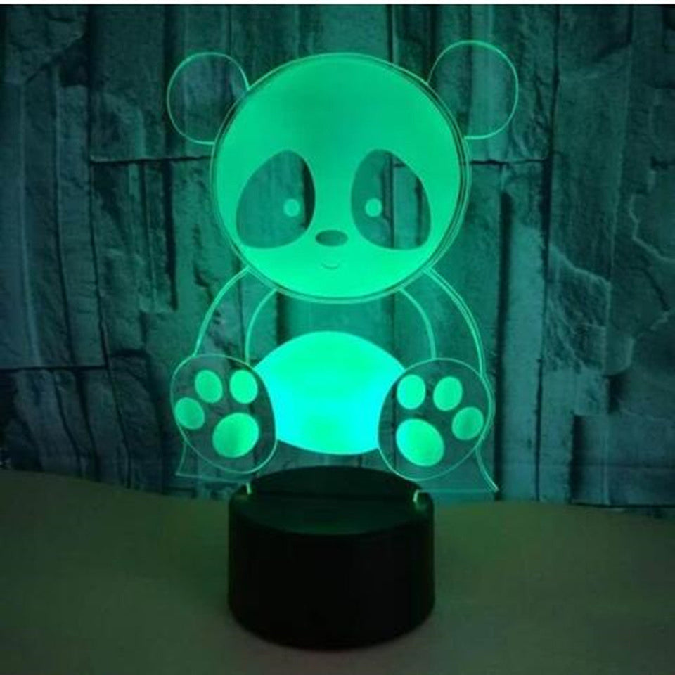 Panda 3 touch remote control seven color night light